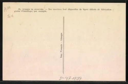 AK Limoges, Atelier de Retouche, Porzellan