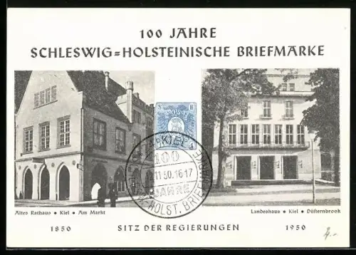 AK Kiel, 100 Jahre Schleswig-Holsteinische Briefmarken, Sitz der Regierungen, Altes Rathaus am Markt