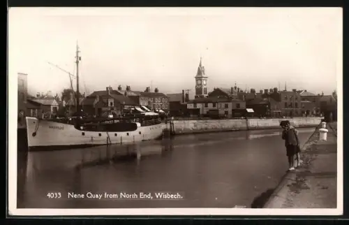 AK Wisbech, Nene Quay from North End, coastal motor vessel Nautilus moored at the quay