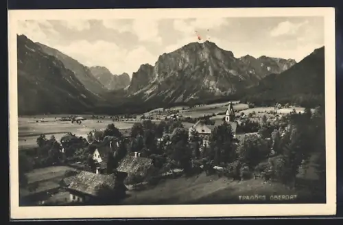 AK Tragöss, Oberort, Ortsansicht mit Umgebung