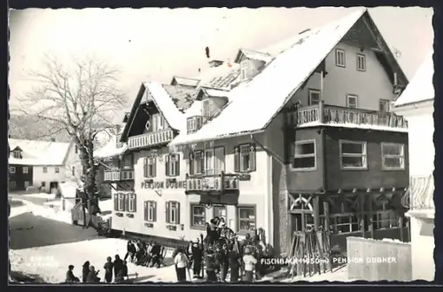 AK Fischbach / Stmk., Pension Dobner, Winteransicht