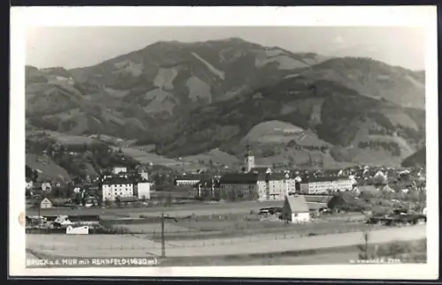 AK Bruck a. d. Mur, Teilansicht mit Rennfeld
