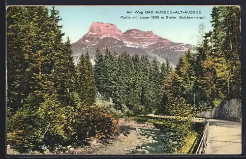 AK Bad Aussee, Am Weg Bad Aussee-Alt-Aussee, Ortspartie mit Loser