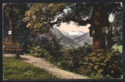 AK Bad Aussee-Obertressen, Blick zum Dachstein