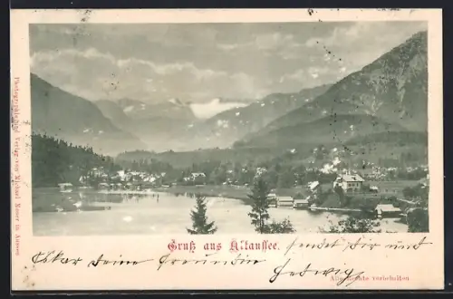 AK Altaussee, Ortspanorama vom Wasser aus