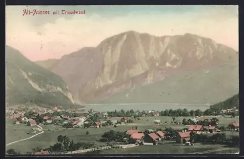 AK Alt-Aussee, Alt-Aussee mit Trisselwand aus der Vogelschau