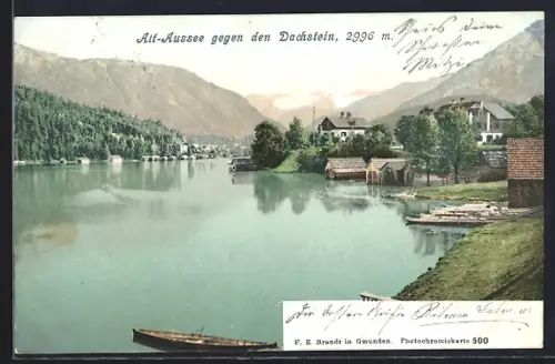 AK Alt-Aussee, Panorama gegen Dachstein