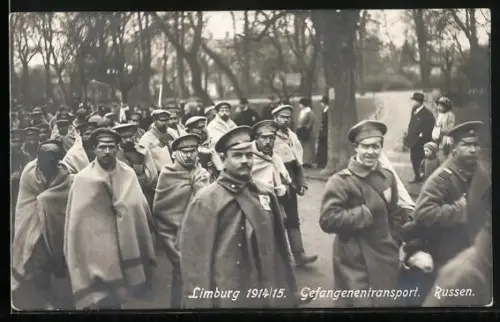 AK Limburg / Lahn, Gefangenentransport von Russen 1914/15
