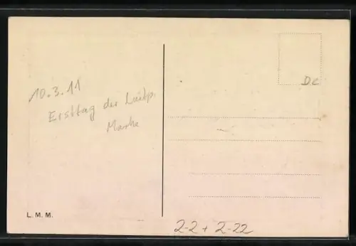 AK Löwen des bayerischen Wappens werden von Briefträger vertrieben