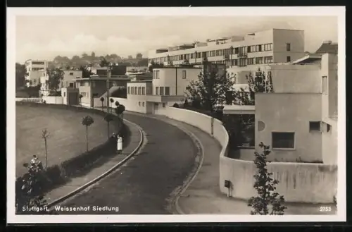AK Stuttgart, Weissenhofsiedlung, Strassenansicht