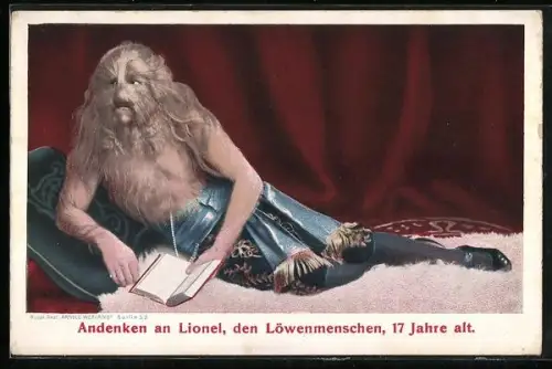 AK Andenken an Lionel, den Löwenmenschen, Exzentriker