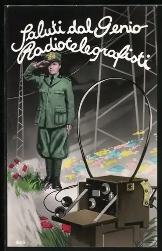 AK Saluti dal Genio Radiotelegrafisti