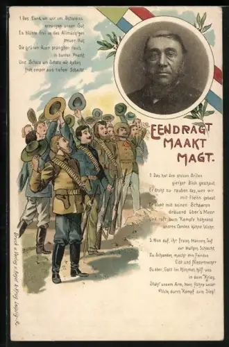 AK Kämpfer des Burenkrieges singen Eendragt Maakt magt