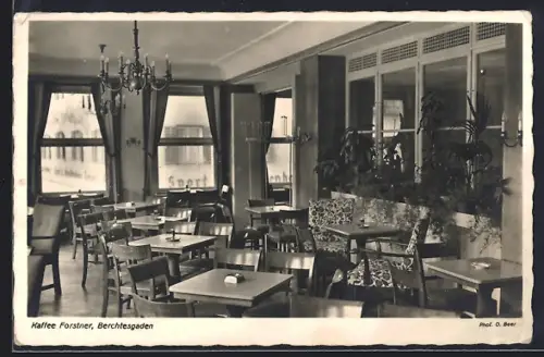 AK Berchtesgaden, Hotel Forstner, Innenansicht vom Speisesaal