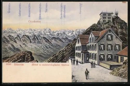 AK Säntis, Hotel und meteorologische Station gegen die Churfirsten