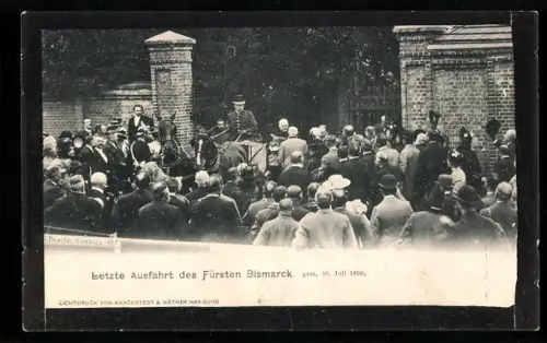 AK Letzte Ausfahrt des Fürsten Bismarck