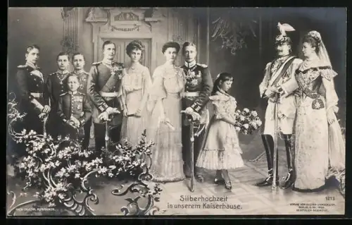 AK Silberhochzeit von Kaiser Wilhelm II. von Preussen und seiner Gemahlin