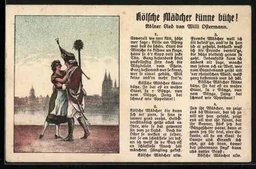 AK Kölner Lied Kölsche Mädcher künne bütze!