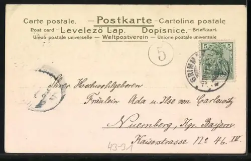 Künstler-AK Die Jagd nach dem Glück, Allegorie, Glücksjäger wird vom Tod verfolgt