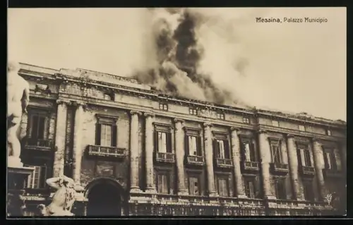 AK Messina, Palazzo Municipio, Feuer