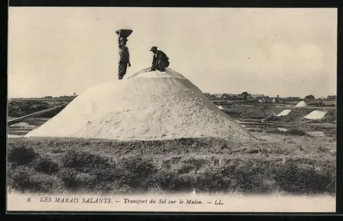 AK Männer arbeiten im Salzabbau unter freiem Himmel