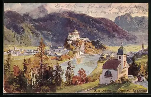 Künstler-AK Edward Harrison Compton: Kuftsein, Ortsansicht