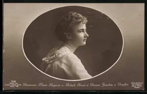 AK Prinz Marie Auguste von Anhalt, Braut von Joachim von Preussen