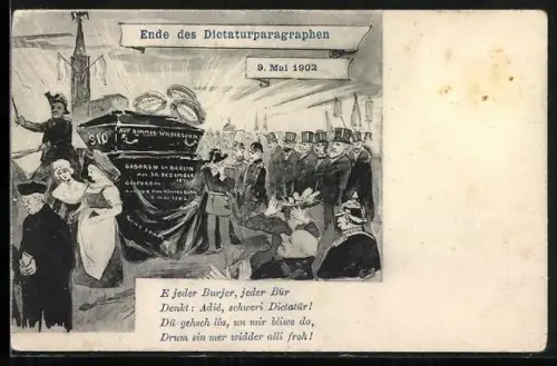 AK Ende des Dictaturparagraphen 1902