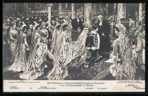 Künstler-AK Berlin, Trauung der Prinzessin Viktoria Luise von Preussen in der Schlosskapelle