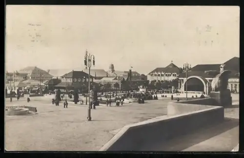 AK Leipzig, Weltausstellung f. Buchgewerbe & Graphik 1914, Blick v. Freitreppe