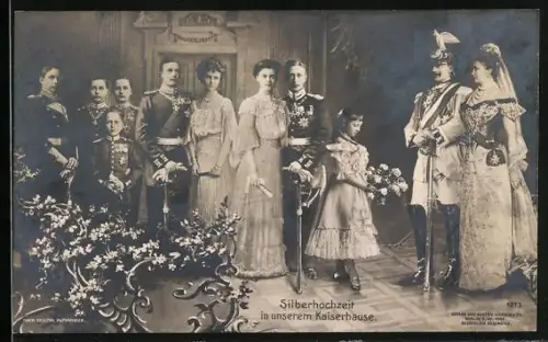 AK Silberhochzeit von Kaiser Wilhelm II. von Preussen und seiner Gemahlin