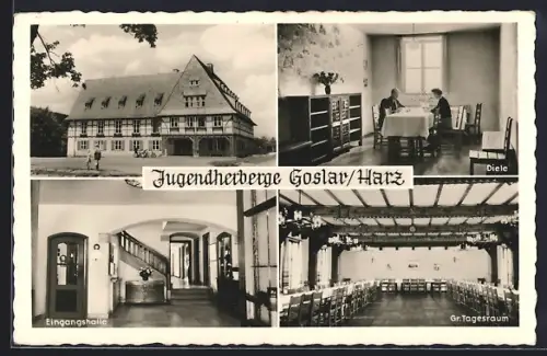 AK Goslar /Harz, Jugendherberge, Eingangshalle, Diele, grosser Tagesraum