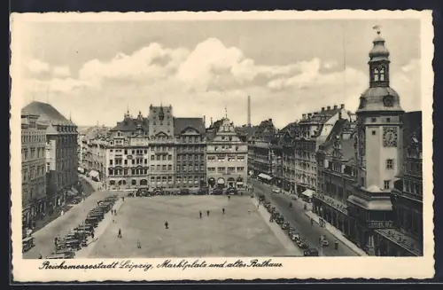 AK Leipzig, Marktplatz und Altes Rathaus