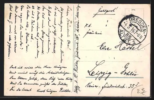 AK Dresden, Altmarkt, Rathausturm, Kreuzkirche