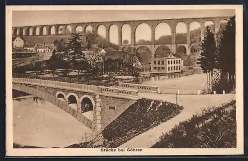 AK Göhren / Muldenthal, Brücke bei Göhren, Viadukt