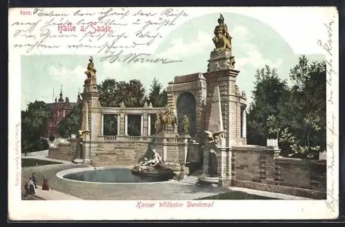 AK Halle a. Saale, Kaiser Wilhelm Denkmal