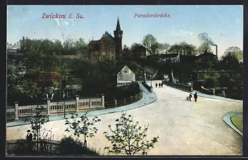 AK Zwickau i. Sa., Paradiesbrücke