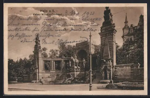 AK Halle a. S., Kaiser Wilhelm-Denkmal