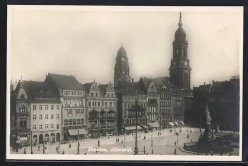 AK Dresden, Altmarkt aus der Vogelschau