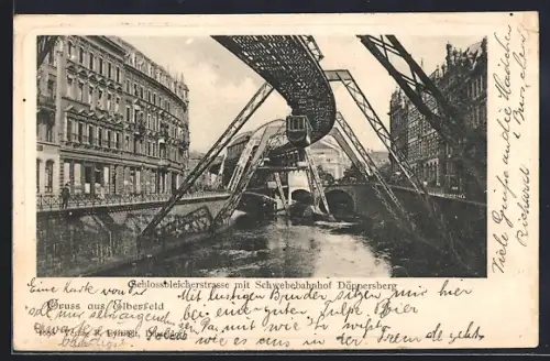 AK Elberfeld, Schlossbleicherstrasse, Schwebebahnhof Döppersberg