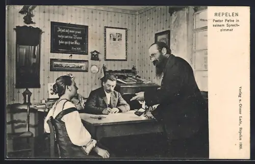AK Repelen /Moers, Pastor Felke in seinem Sprechzimmer
