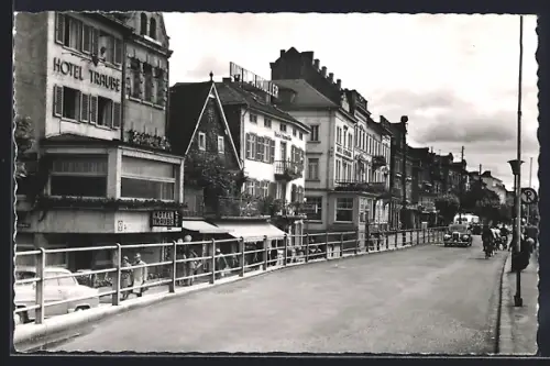 AK Rüdesheim a. Rh., Hotel Traube, Hotel Höller, Strassenansicht
