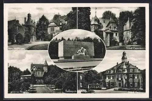 AK Solingen, Schloss Hackhausen, Schloss Caspersbroich, Ehrenmal, Walder Hof