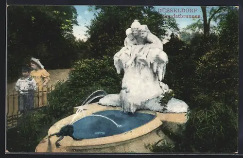 AK Düsseldorf, Jugendstil-Stadtbrunnen, Blondatbrunnen