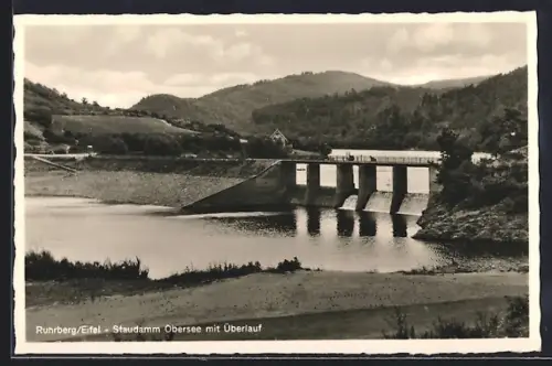AK Ruhrberg /Eifel, Staudamm Obersee mit Überlauf