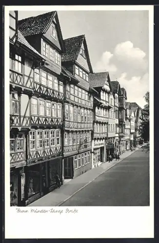 AK Hann. Münden, Lange Strasse mit Geschäften