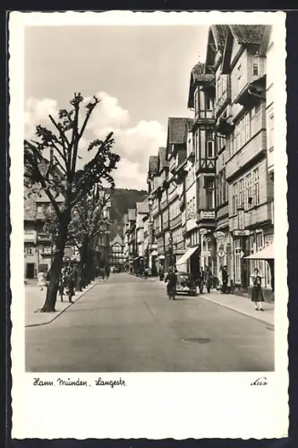 AK Hann. Münden, Langestrasse mit Geschäften