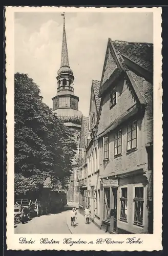AK Stade, Hinterm Hagedorn mit St. Cosmae Kirche