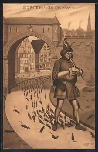 AK Der Rattenfänger von Hameln, Motiv aus dem Märchen