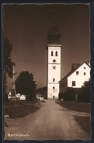 AK Rottenbuch / Ammer, Strassenpartie mit Turm
